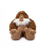 Fluffy brown and white big foot. 12" tall.