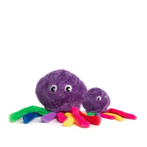 Fabdog Faball Octupus ball toy for dogs. Large is 4 inches, Small is 3 inches