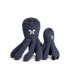 Fabdog Floppy Octopus plush toy with squeakers. Large is 15 inches, small is 10 inches.
